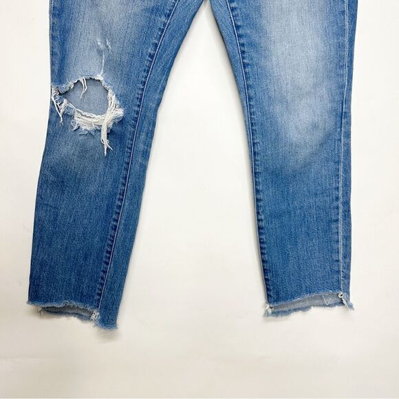 Madewell The High-Rise Slim Boyjean Distressed in Lita Wash: Step-Hem Size 26 - Picture 9 of 14